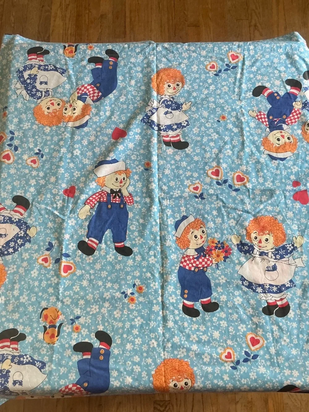 VIntage Sears Raggedy Ann & Andy FULL (82 x 94) Flat sheet + 1 pillowcase